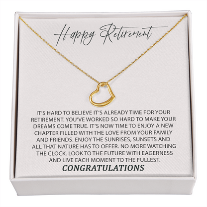 Congratulations On Your Retirement New Heart Necklace | Retirement Necklace for Women |  Colleagues | Leave Job | Jewelry from Coworkers