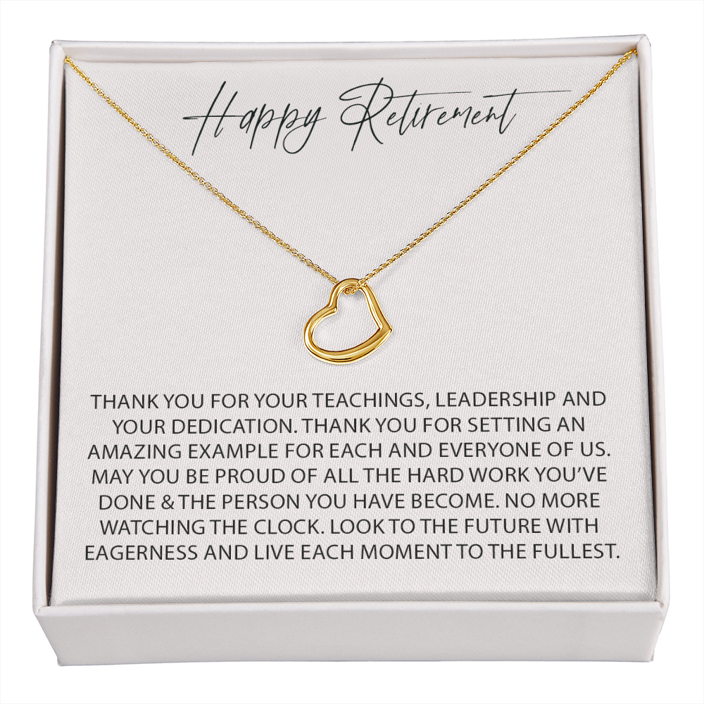 No More Watching The Clock New Heart Necklace | Retirement Necklace for Women |  Colleagues | Leave Job | Jewelry from Coworkers