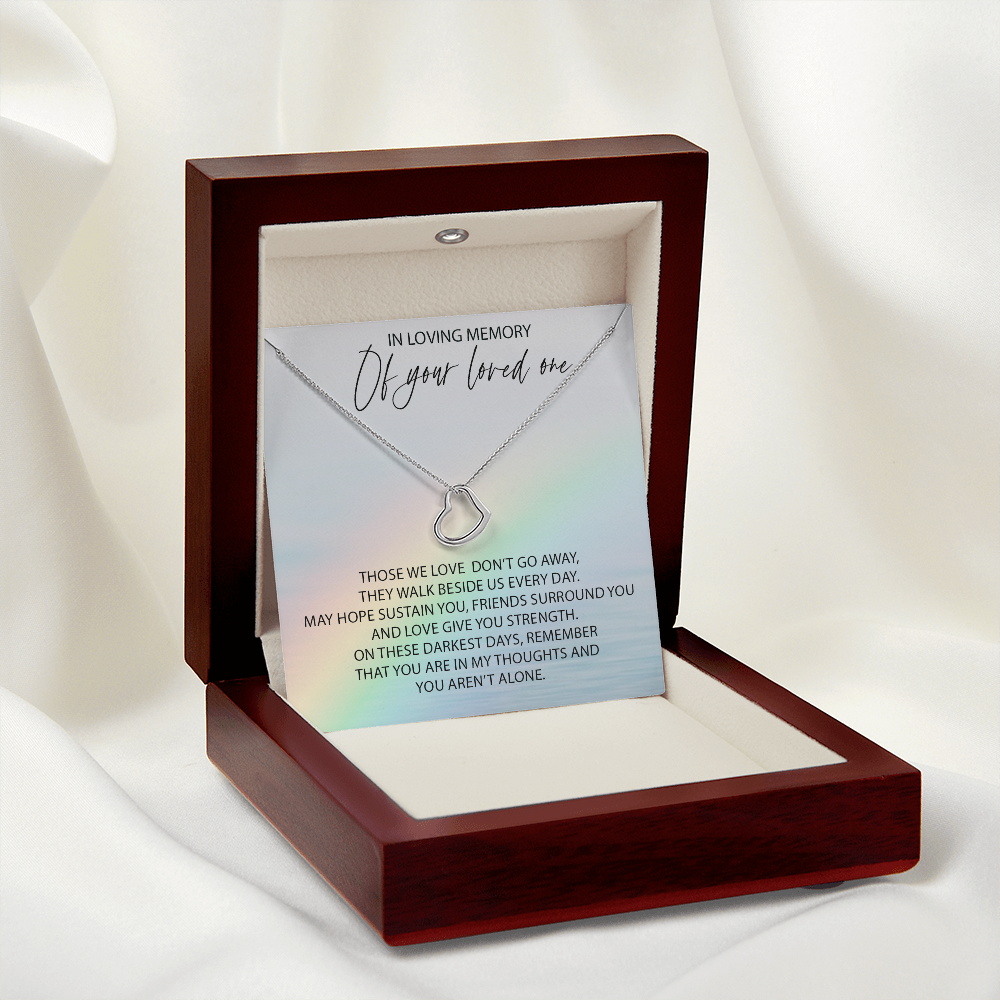 In Loving Memory New Heart Pendant Remembrance Necklace | Sympathy Loss Of A Loved One | Bereavement Gift | Memorial Of A Loved One