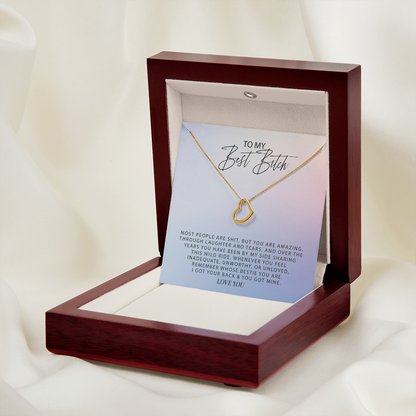 To My Best Bitch Best Friend Heart Necklace |  Best Friend Birthday Gift | Unbiological Sister Birthday Gifts | Best Friends Forever | Best Friend Necklace