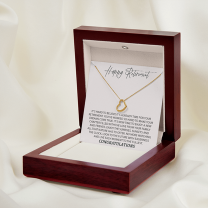 Congratulations On Your Retirement New Heart Necklace | Retirement Necklace for Women |  Colleagues | Leave Job | Jewelry from Coworkers