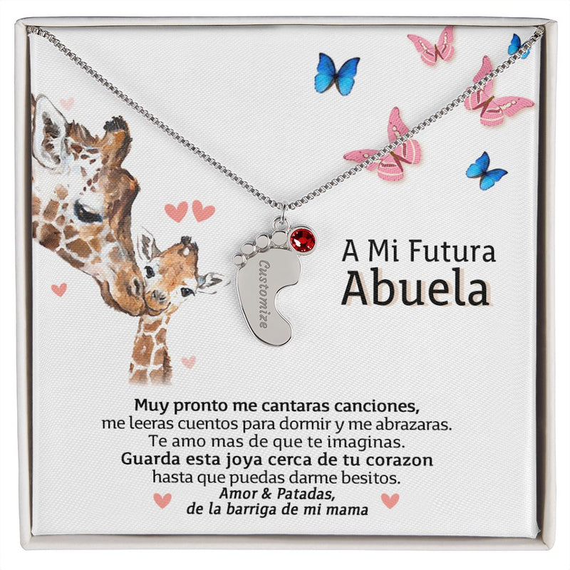 Abuela To Be Birthstone Necklace | Abuela Announcement from Baby Bump | Abuela Mother's Day Gift