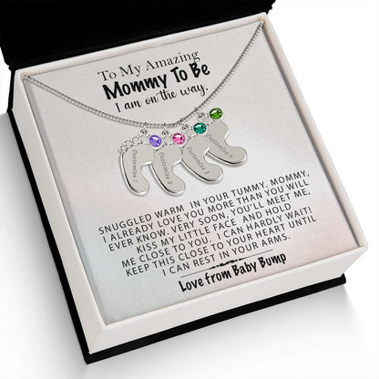 Mommy To Be Birthstone Necklace, First Mother's Day Gift, New Mom Gift, 1st Mothers Day, Gift From Baby Bump