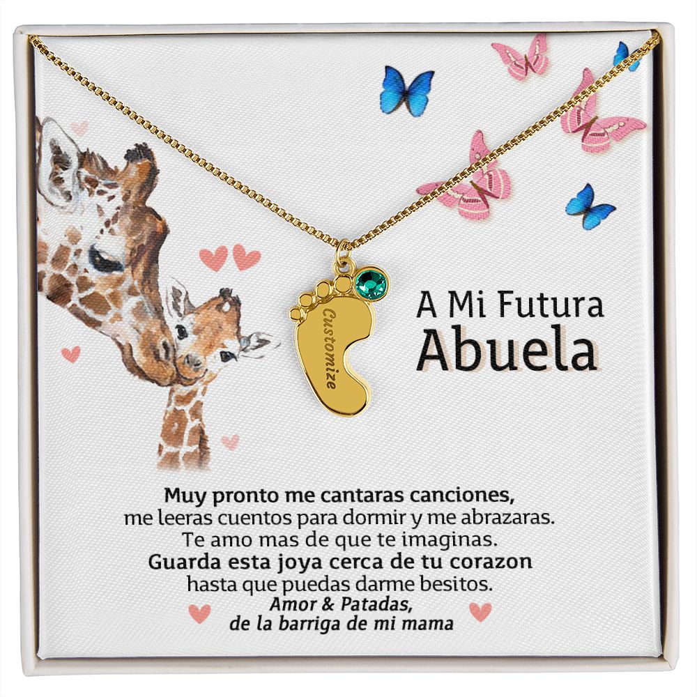 Abuela To Be Birthstone Necklace | Abuela Announcement from Baby Bump | Abuela Mother's Day Gift