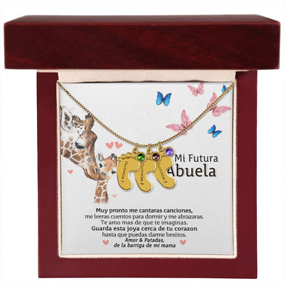 Abuela To Be Birthstone Necklace | Abuela Announcement from Baby Bump | Abuela Mother's Day Gift