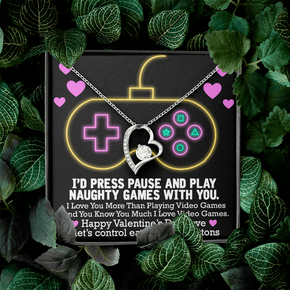 To My Gaming Partner, I Would Pause My Game For You Heart Necklace | Valentine's Gift For Her