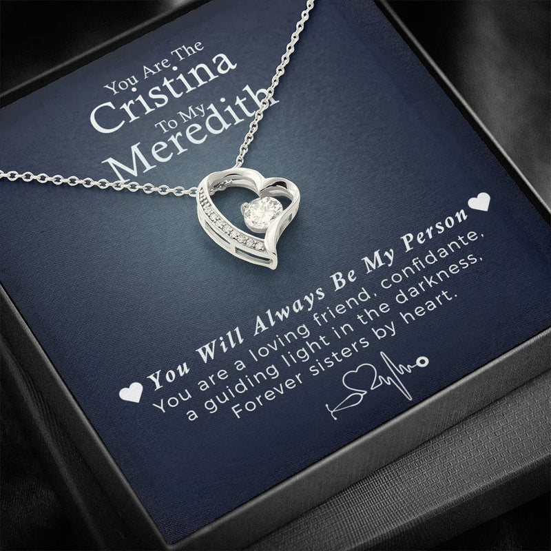 Cristina to my Meredith, Greys Anatomy Necklace, Soul Sister Gift, Best Friend Necklace, Friendship Gift