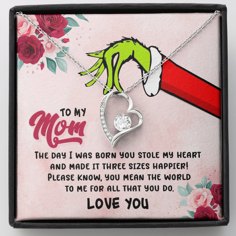 To My Mom You Stole My Heart Forever Love Necklace | Gift to Mom from Daughter / Son | Mother's Day Gift For Mother