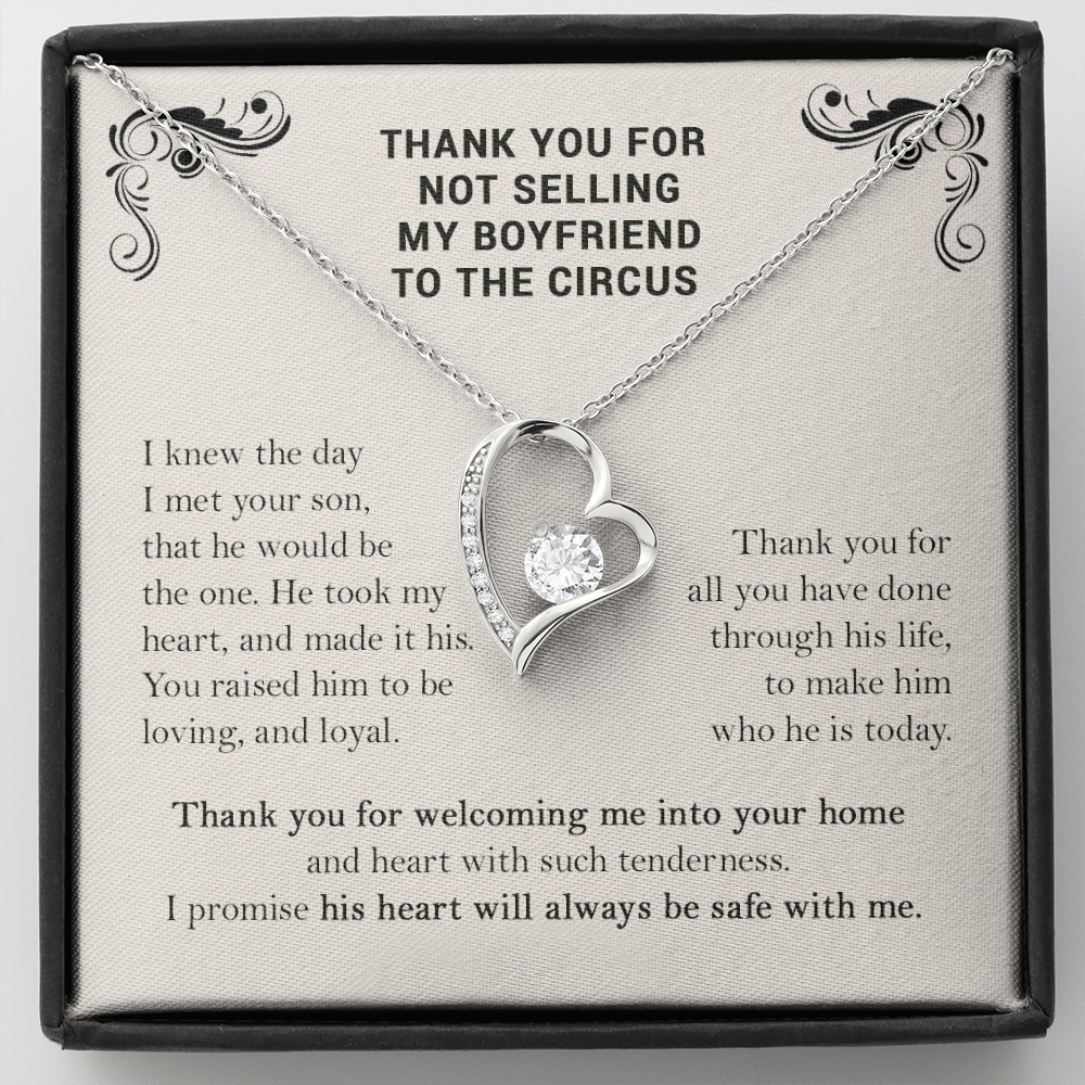 Thank You For Welcoming Me Into Your Home Forever Love Necklace |  Boyfriend's Mom Gift from Girlfriend | Mother's Day, Christmas, & Birthday Gift