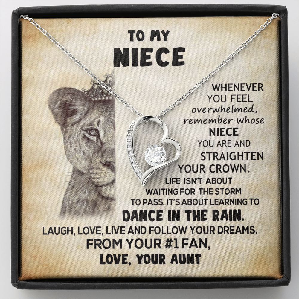 To My Niece Straighten Your Crown Forever Love Necklace | Gift from Aunt, Niece Birthday , Graduation Gift