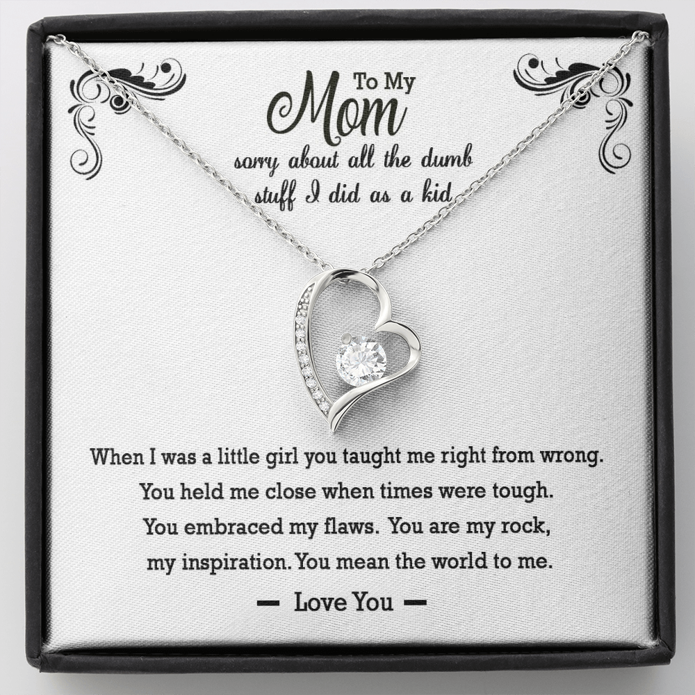 To My Mom Funny Forever Love Necklace | Gift to Mother from Daughter | Mother's Day, Birthday Gift