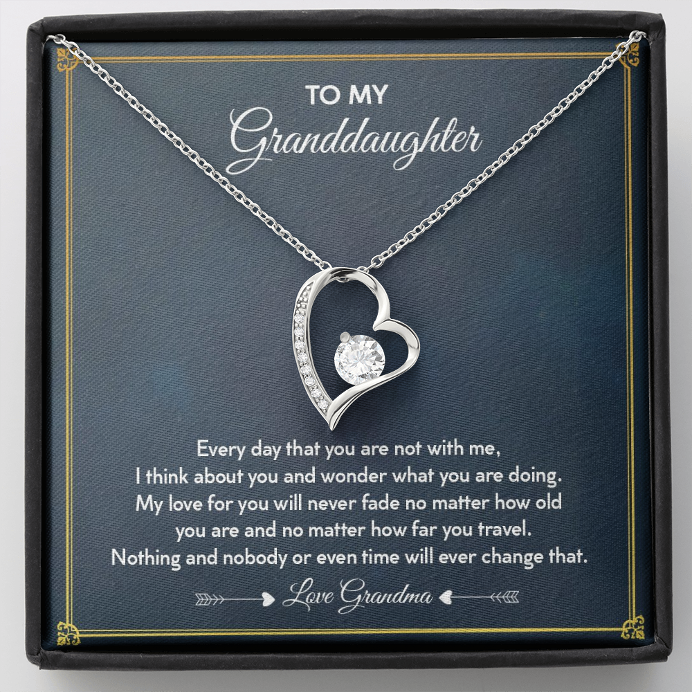 To My Granddaughter My Love For You Will Never Fade Forever Love Necklace |  Granddaughter Gift From Grandmother for Birthday, Graduation