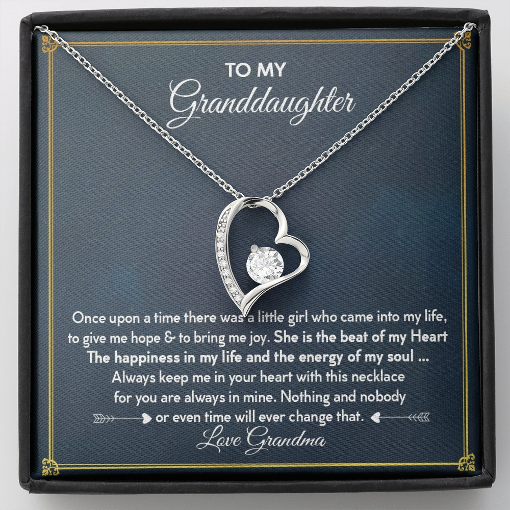 To My Granddaughter Always Keep Me in Your Heart Forever Love Necklace | Granddaughter Gift From Grandmother for Birthday, Graduation