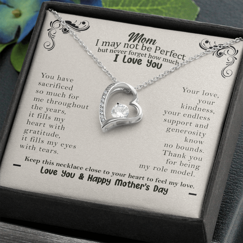 Mom Never Forget How Much I Love You Forever Love Necklace | Happy Mother's Day Necklace | Gift for Mom from Son from Daughter