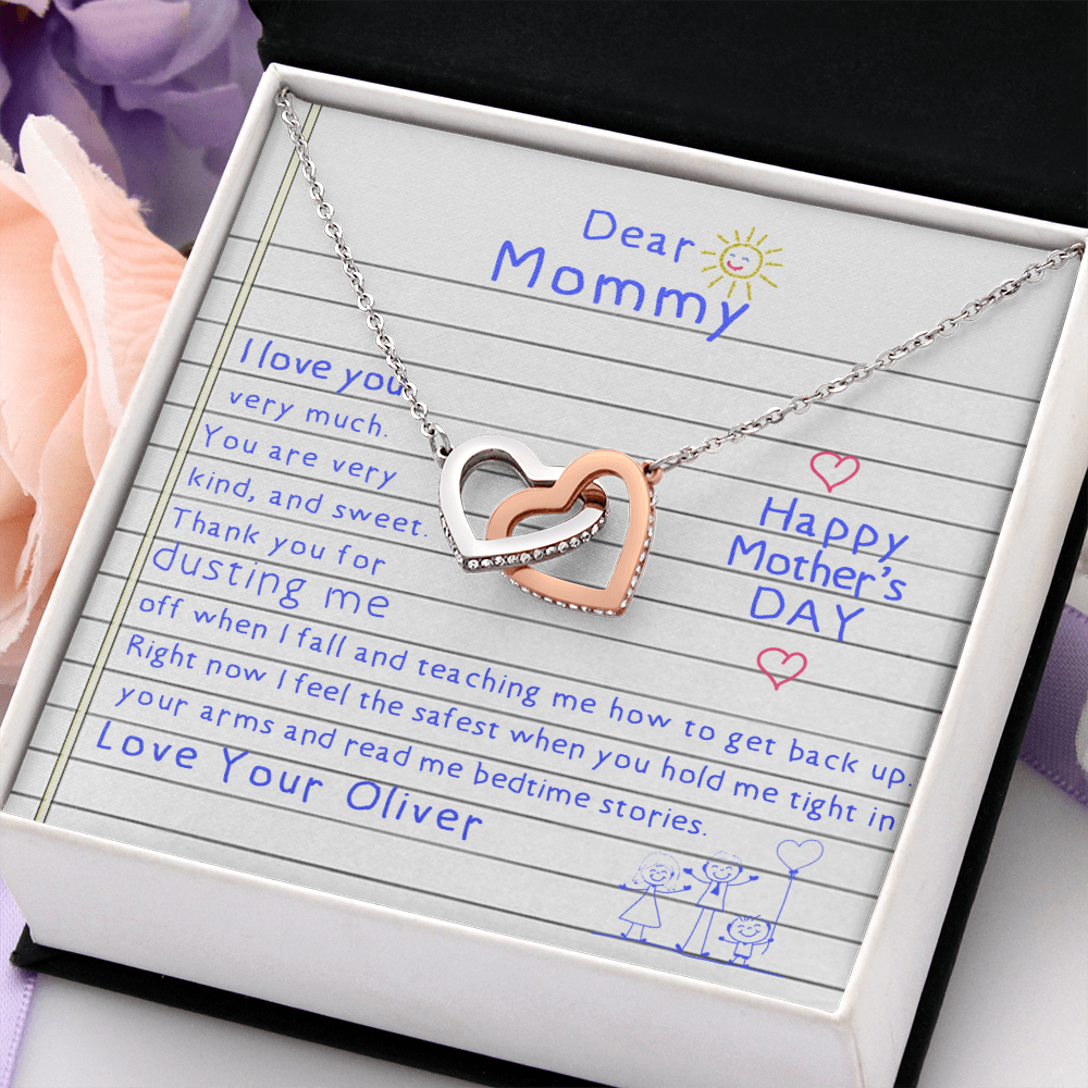 Personalized Gift For Mom Necklace | Dear Mommy Handwriting Necklace from Children | Mother's Day | 1st anniversary gift for wife