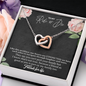 To My Ride Or Die Our Hearts Are Connected Interlocked Heart Necklace | Best Friend, Unbiological Sister, Bonus Sister Gift