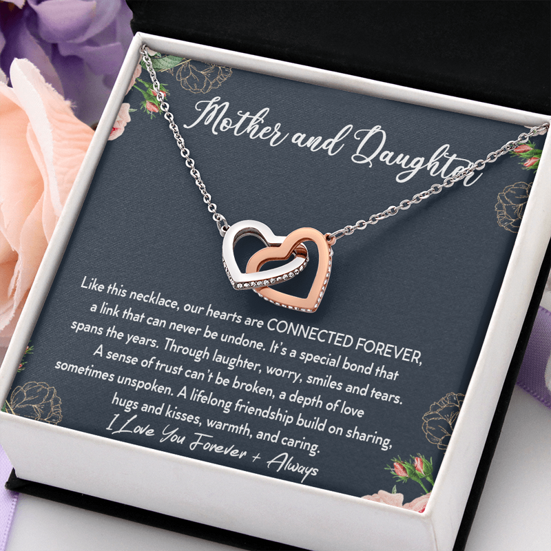 Mother and Daughter Connected Forever Necklace, Mother's Day Gift for Mom from Daughter, Mom Birthday Gift, Mom Necklace, Mother's Day Gift