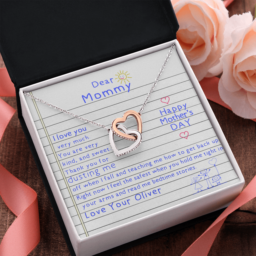 Personalized Gift For Mom Necklace | Dear Mommy Handwriting Necklace from Children | Mother's Day | 1st anniversary gift for wife