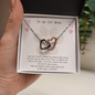 To My Cat Mama, Until We Meet Again Interlocked Hearts Necklace | Loss of Cat memorial necklace | Cat loss gift | Pet Cat Gift