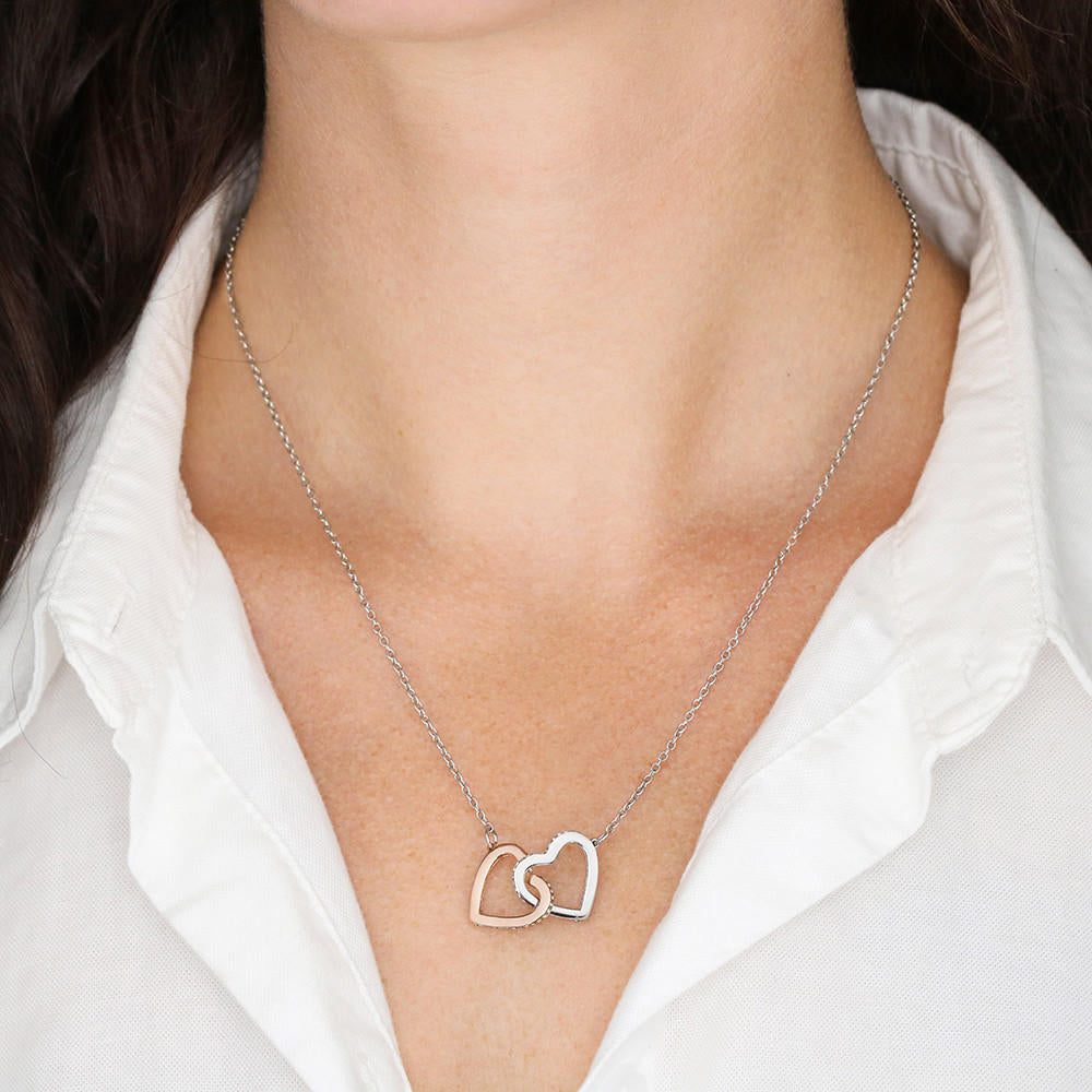 To My Future, God Bless the Broken Road That Led Me Straight To You, Interlocking Heart Necklace From your Husband