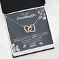 To My Granddaughter, You Are Braver Than You Believe Interlocking Heart Necklace
