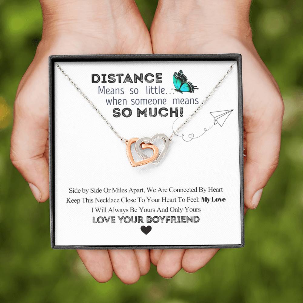 To My Girlfriend Distance Means So Little Heart Necklace | Long Distance Relationship Necklace To Girlfriend
