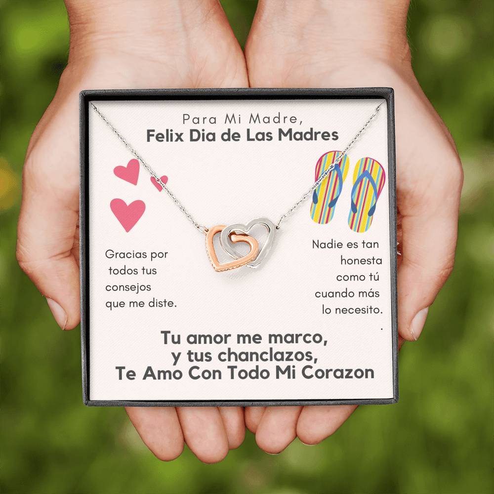 Feliz Dia De Las Madres Heart Necklace, Spanish mother's day, Dia de las madres,Regalo para mama, Latina mom, Hispanic mom