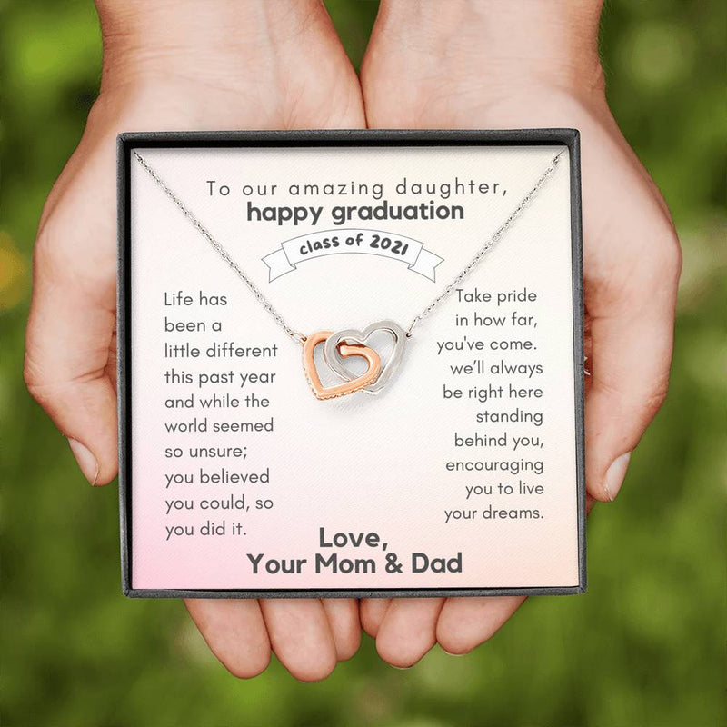 To Our Amazing Daughter, Class Of 2021 Graduation Gift from Mom & Dad Necklace