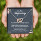 To New Beginnings Wishing You Much Joy and Happiness Interlocking Hearts Necklace | Farewell Gift for Coworker |  New Job Gift |  Fresh Start Gift for Coworker