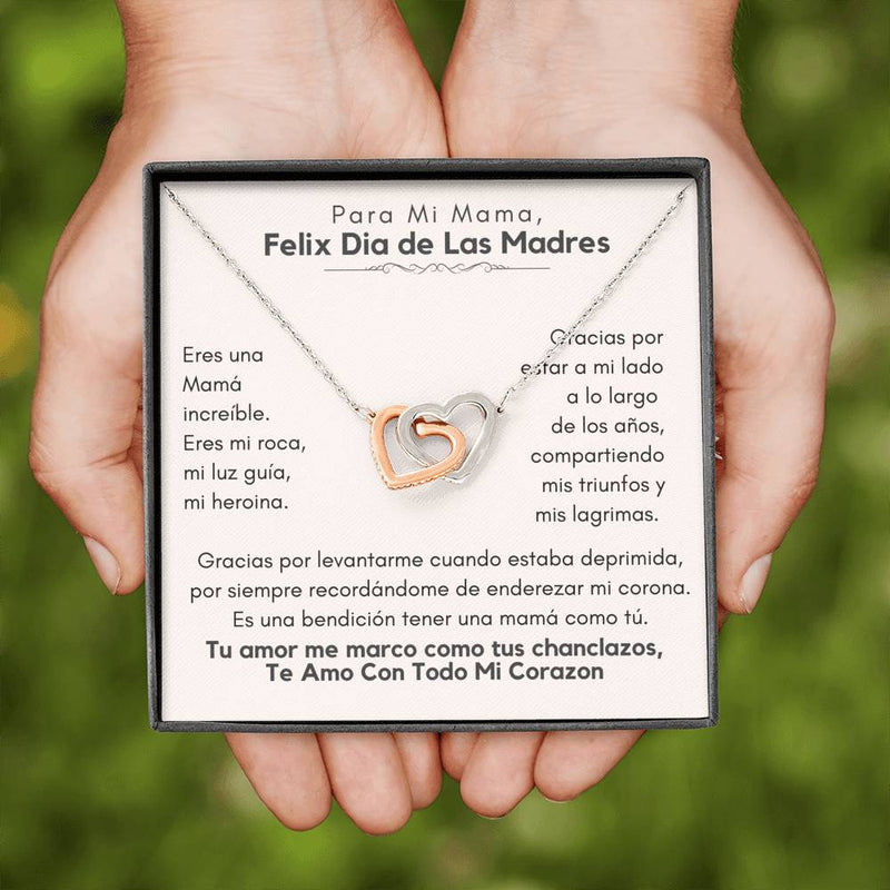 Feliz Dia De Las Madres Double Heart Necklace, Spanish mother's day, Dia de las madres,Regalo para mama, Latina mom, Hispanic mom