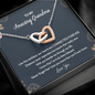 To My Amazing Grandma Distance Never Separates Two Hearts Interlocked Hearts Necklace |  Gift from Granddaughter/Grandson | Birthday, Christmas, & Mother's Day Gift for Grandma/Grandmother