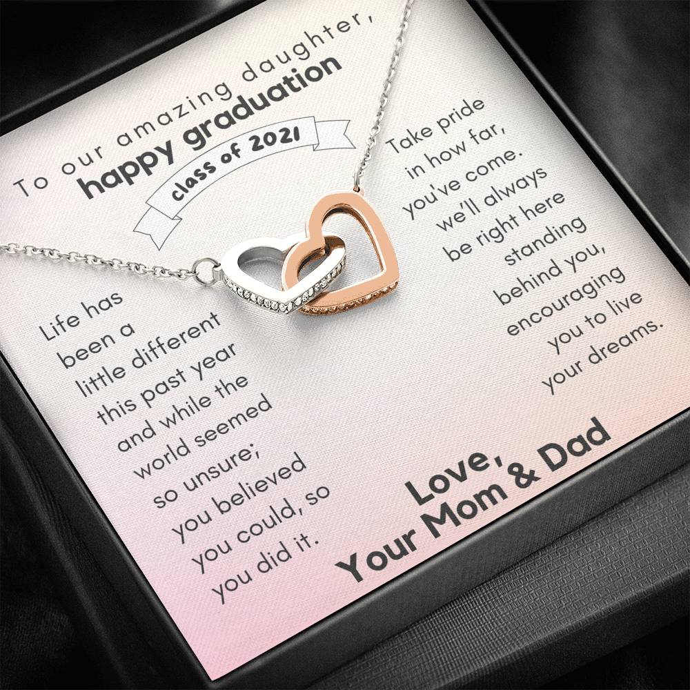 To Our Amazing Daughter, Class Of 2021 Graduation Gift from Mom & Dad Necklace