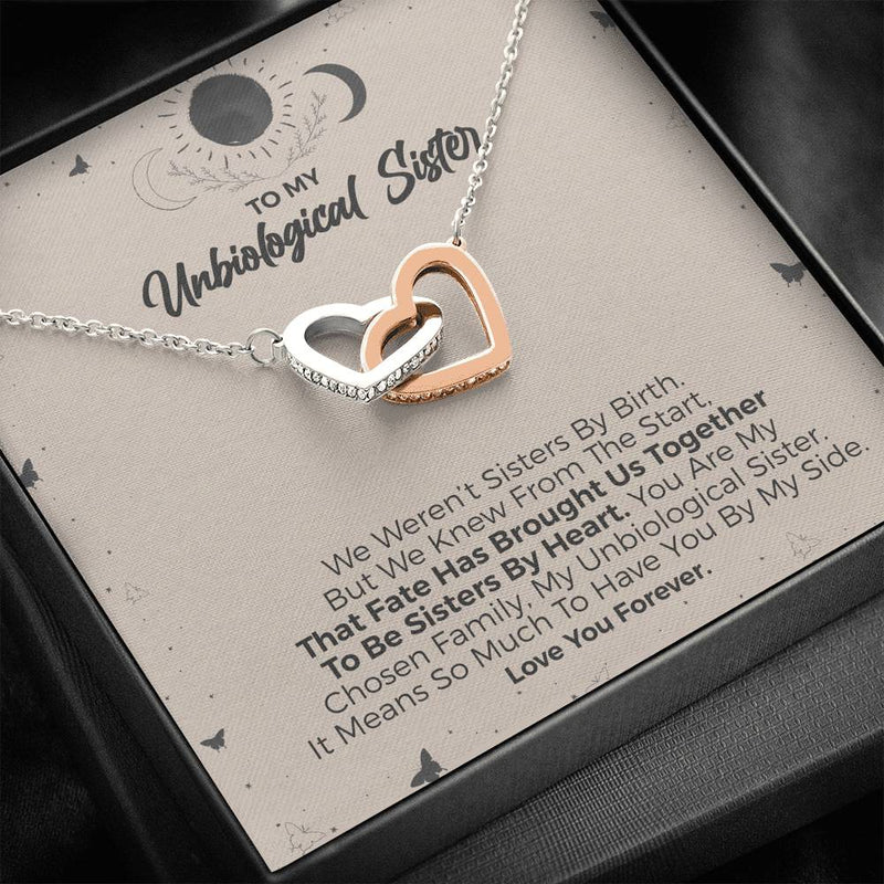 Unbiological Sister Fate Brought Us Together Hearts Necklace, Gift Best Friend Necklace, Soul Sister, Bridesmaid Gift, BFF Gift