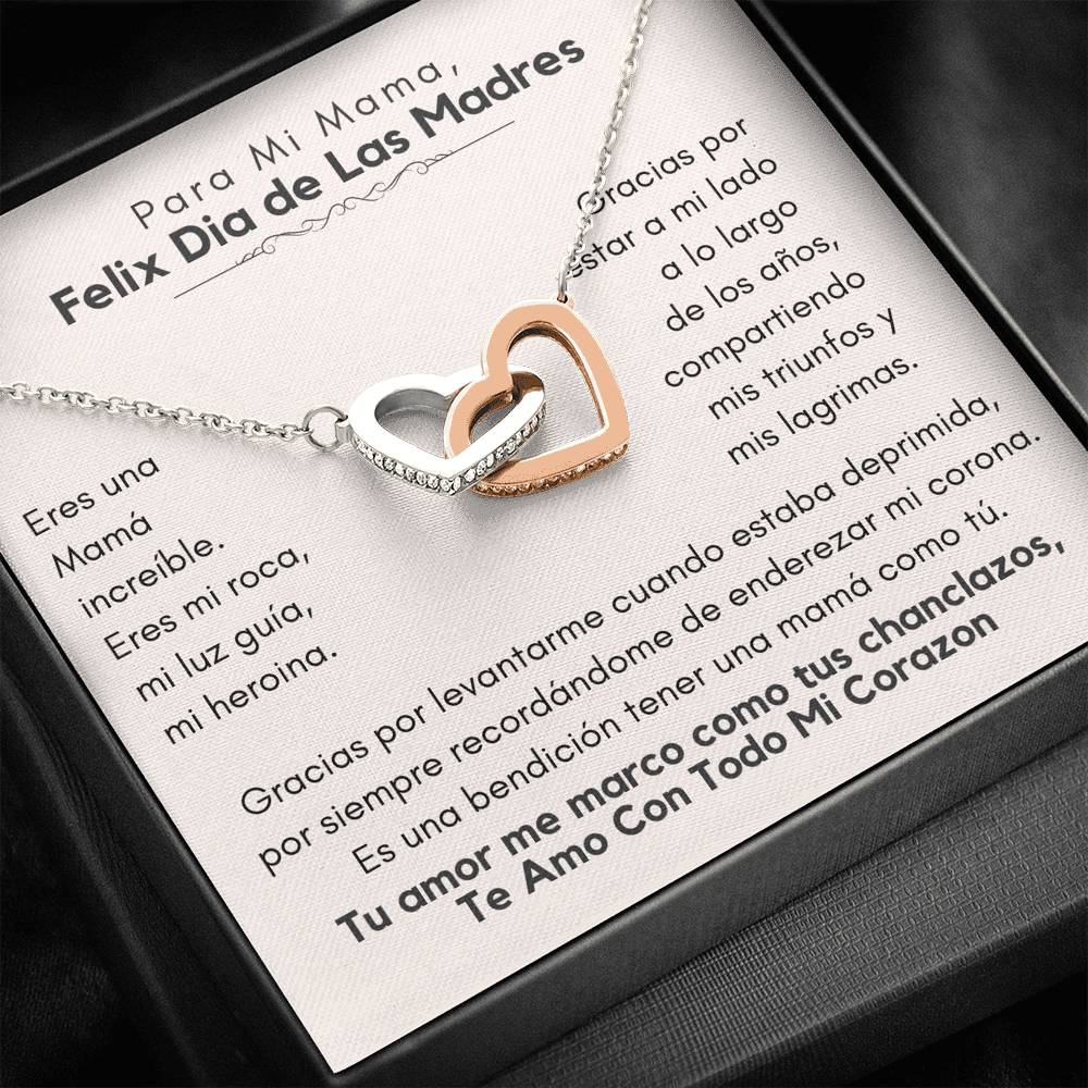 Feliz Dia De Las Madres Double Heart Necklace, Spanish mother's day, Dia de las madres,Regalo para mama, Latina mom, Hispanic mom