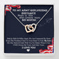 To My Army Girlfriend Distance Means So Little Heart Necklace, Army Girlfriend Gift, Deployment Necklace, Deployment Gift,Gift for Military Girlfriend