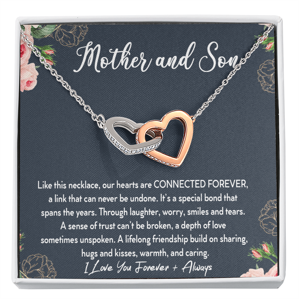 Mother and Son Connected Forever Necklace, Mother's Day Gift for Mom from Son, Mom Birthday Gift from Son, Mom Necklace, Mother's Day Gift