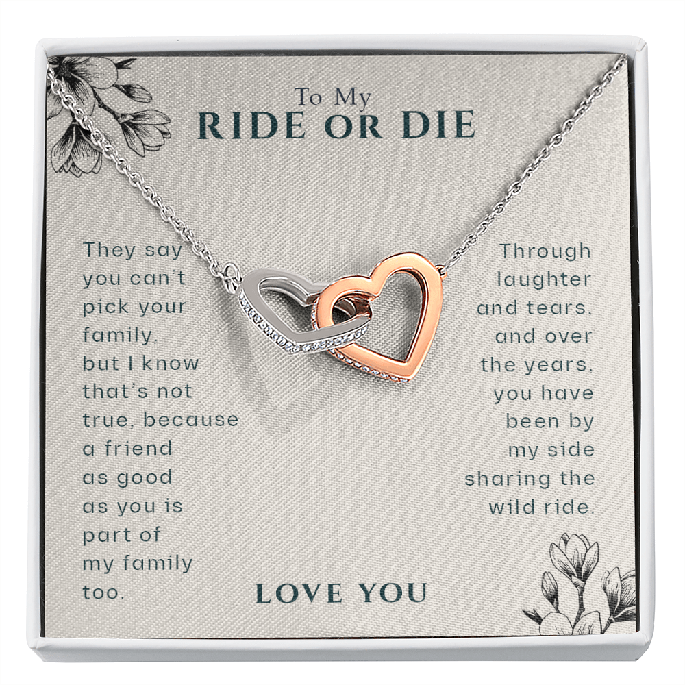 To My Ride Or Die Double Heart Necklace | Best Friend Necklace, Best Friends Forever