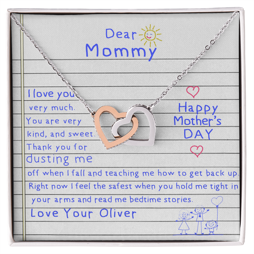 Personalized Gift For Mom Necklace | Dear Mommy Handwriting Necklace from Children | Mother's Day | 1st anniversary gift for wife