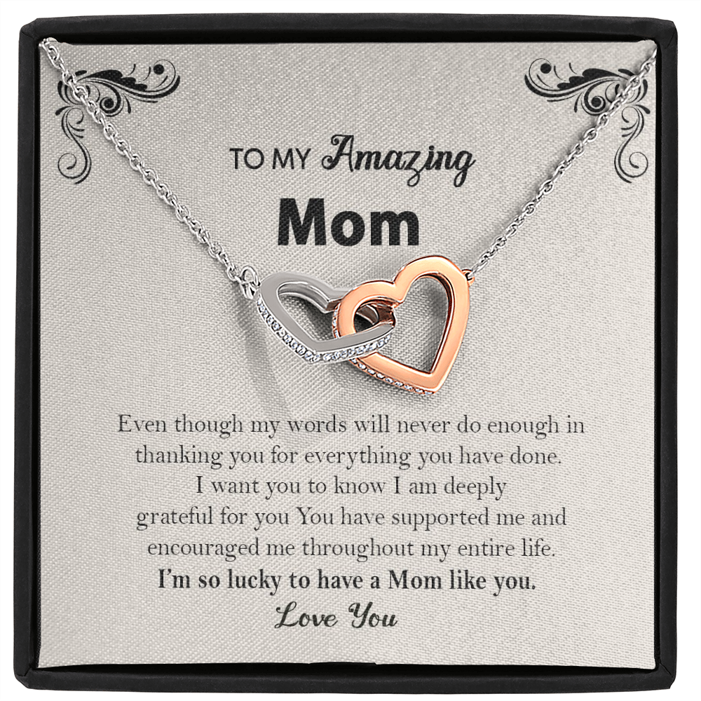 To My Mom I Am Grateful For You Necklace | Mom Gift From Son and Daughter | Mothers Day Gift