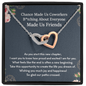 Chance Made Us Coworkers Bitching About Everyone Made Us Friends Interlocking Hearts Necklace | Farewell Gift for Coworker |  New Job Gift |  Fresh Start Gift for Coworker