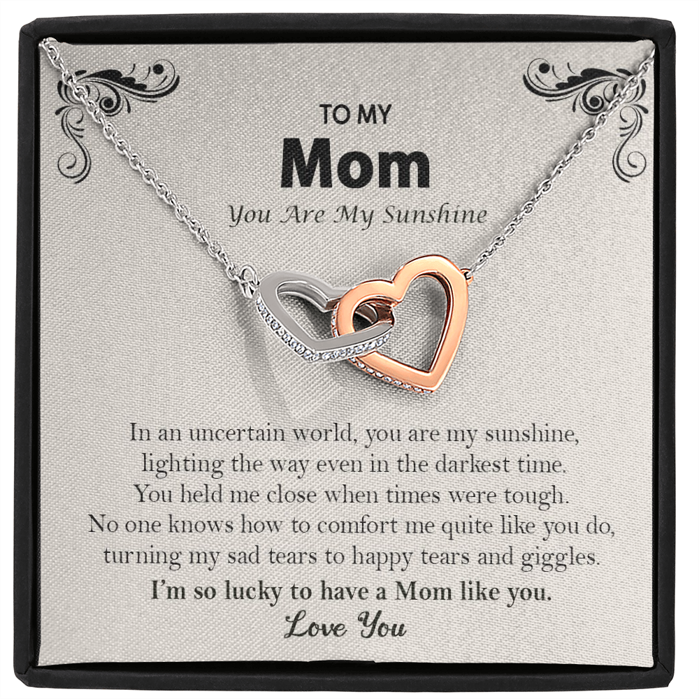 To My Mom You Are My Sunshine Sad Happy Tears Necklace | Mom Gift From Son and Daughter | Mothers Day Gift