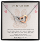 To My Cat Mama, Until We Meet Again Interlocked Hearts Necklace | Loss of Cat memorial necklace | Cat loss gift | Pet Cat Gift