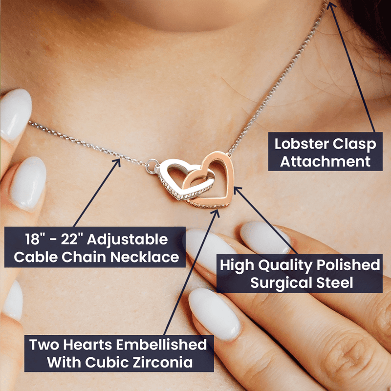 The World Is A Better Place With You In It Interlocking Hearts Necklace | Social Worker Appreciation Gift | Farewell Gift | Amazing Social Worker Gift