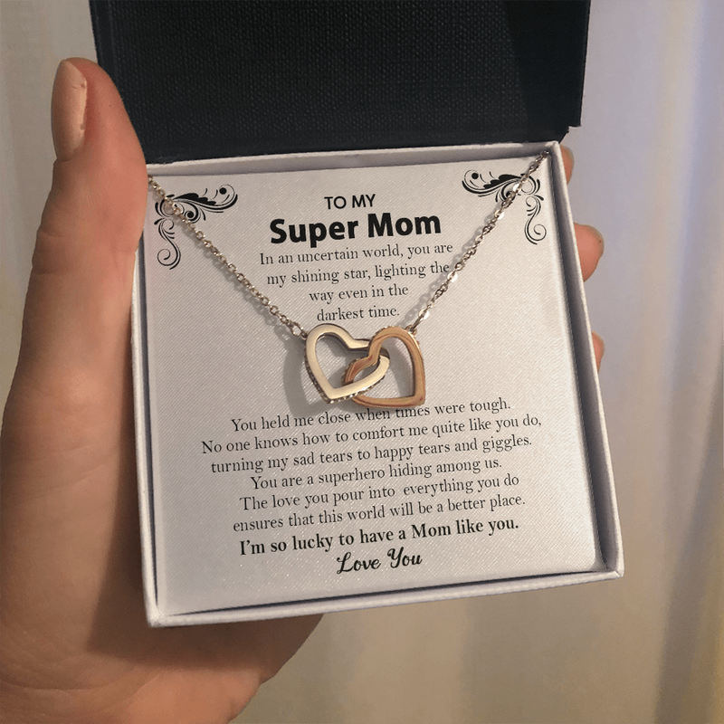 To My Super Mom You Are My Shining Star Necklace | Mom Gift From Son and Daughter | Mothers Day Gift