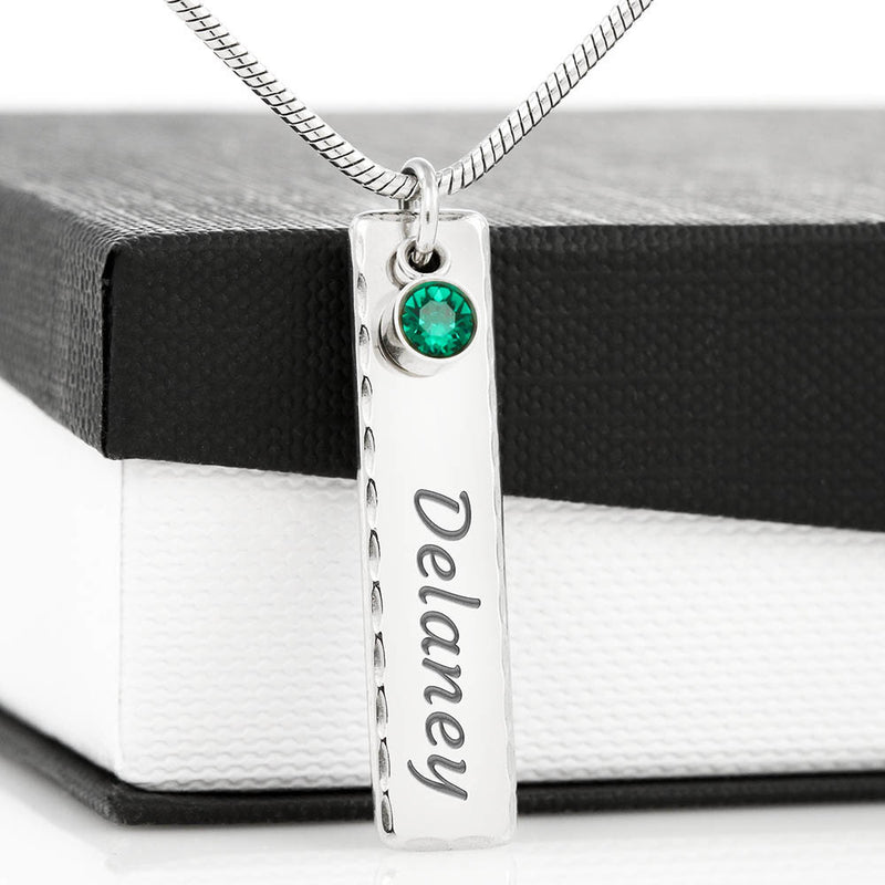 To Beautiful Daughter Personalized Birthstone Name Necklace, Gift from Mother, Birthday Daughter Gift, Graduation Daughter Gift