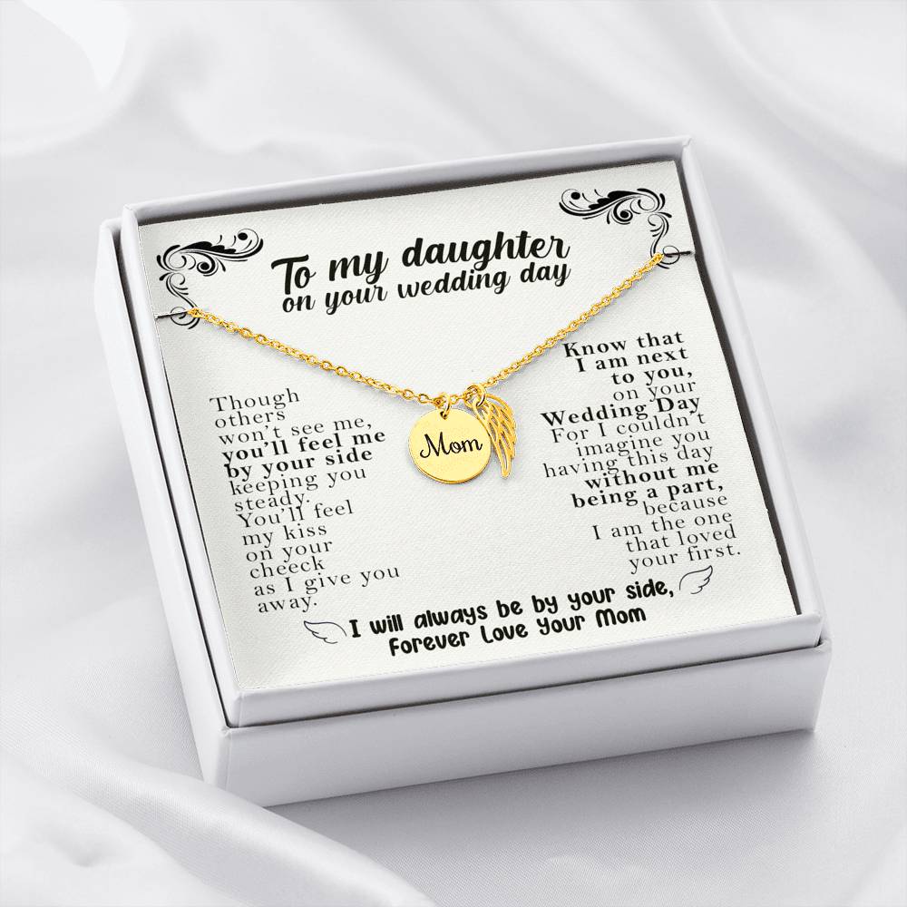 Mom remembrance wedding necklace, Gift for bride on wedding day, In memory of your mom wedding gift, Remembrance Mom of the bride