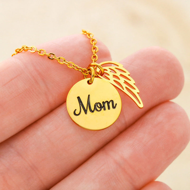 Mom remembrance wedding necklace, Gift for bride on wedding day, In memory of your mom wedding gift, Remembrance Mom of the bride