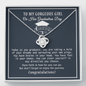 To My Gorgeous Girl Love Knot Necklace, Gift for Graduation, Daughter/Niece Graduation Gift