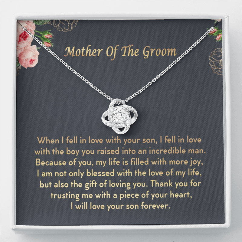 Mother Of The Groom I Will Love Your Son Forever Love Knot Necklace | Mother In Law Gift | Bride to Mother In Law Gift
