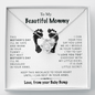 To My Beautiful Mommy Safe & Warm Love Knot Necklace, Gift for New Mom, Mother's Day Gift